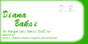 diana baksi business card